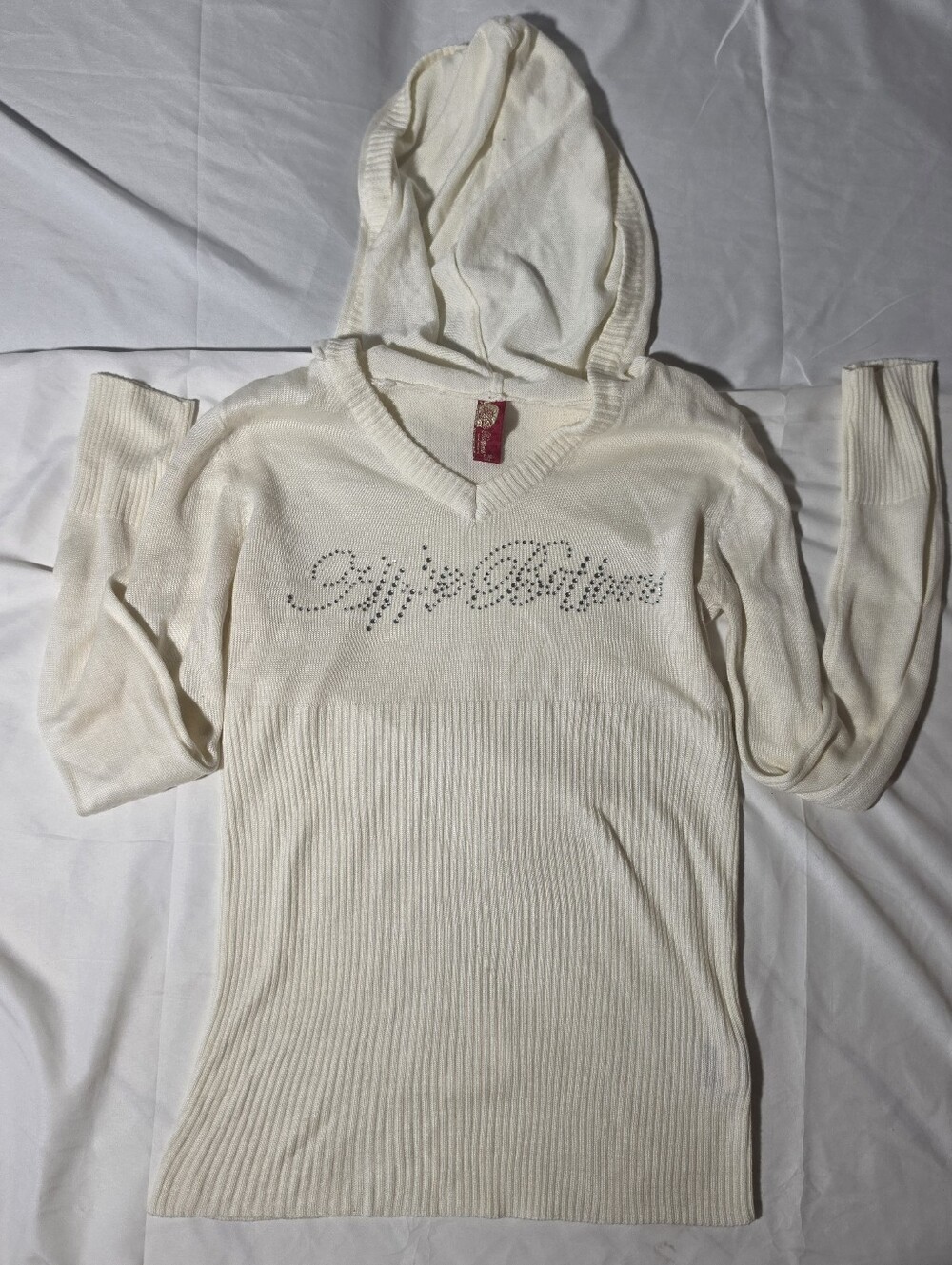 Vintage Y2K Apple Bottoms Rhinestone Ribbed Knit Hoodie